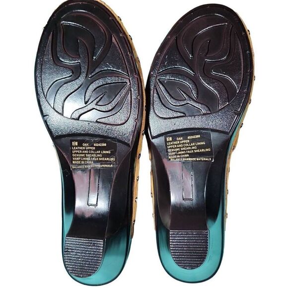 Isaac Mizrahi Women's Oak Floral Suede Shearling Lined Mule Clog Size 8.5 - Picture 6 of 10